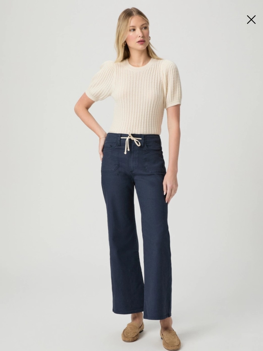 PAIGE Ari With Tie Waist Navy Size 26